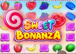 Casino Sweet Bonanza game with colorful candies and fruits.  Detective Slots Casino Online